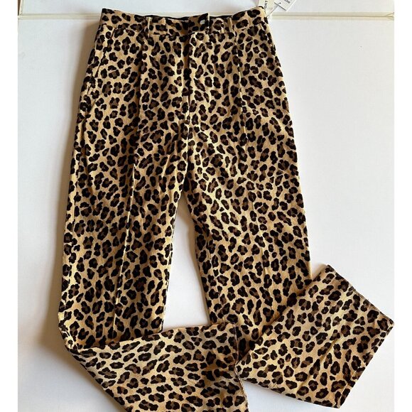 WACKO MARIA Pleated Leopard-Print Cotton Corduroy Trousers - Men's Large - Picture 2 of 7